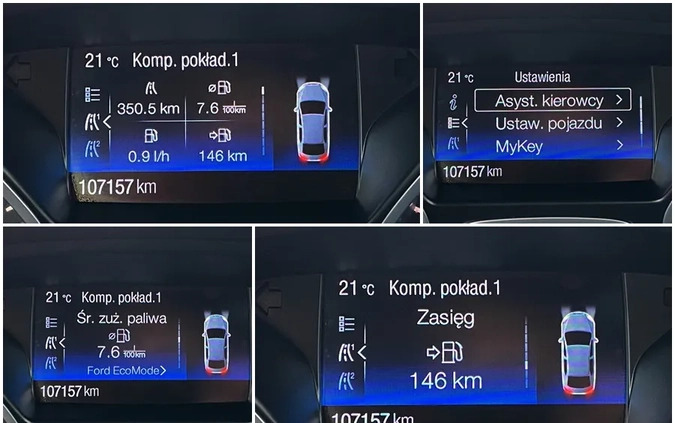 Ford Kuga cena 63900 przebieg: 107157, rok produkcji 2017 z Kałuszyn małe 781